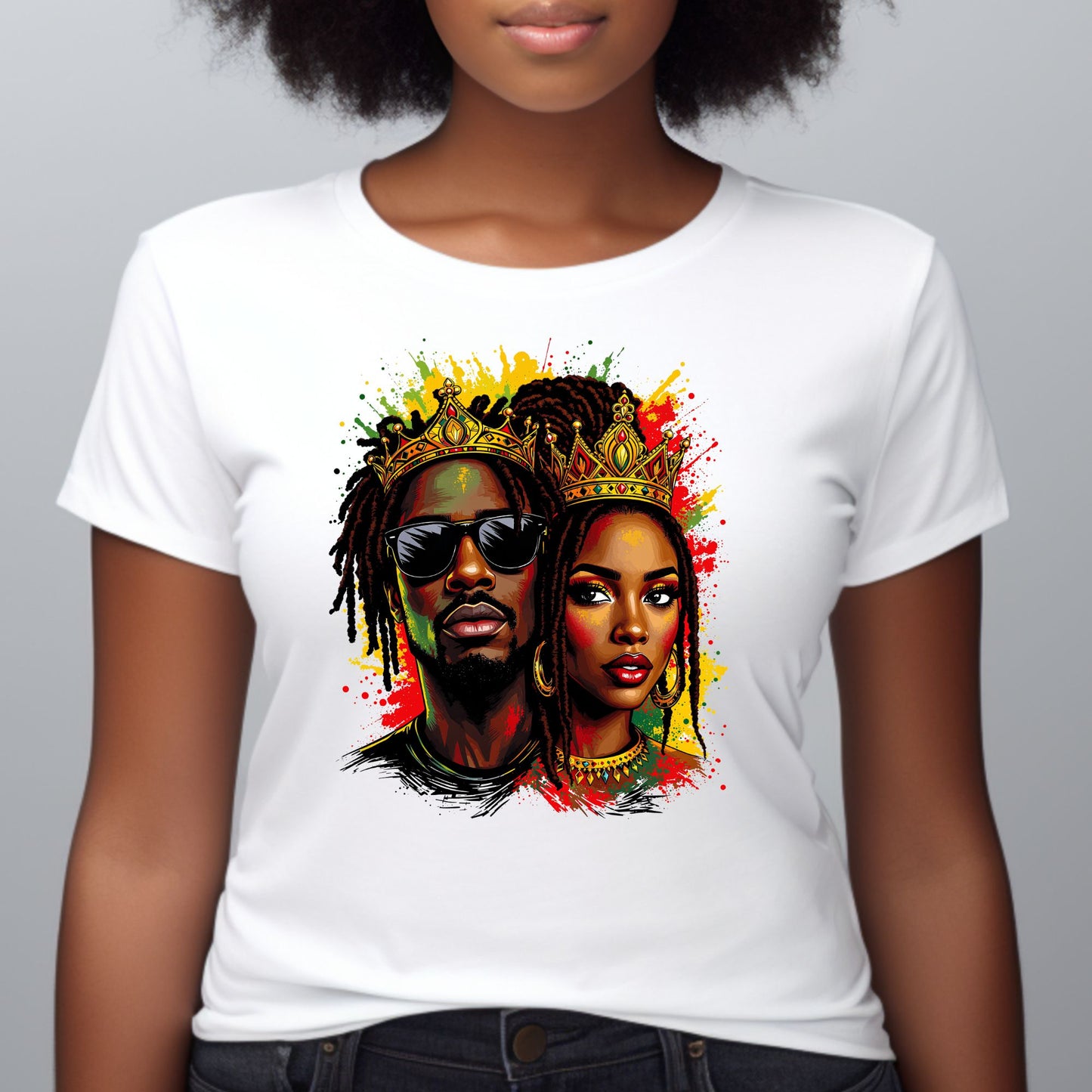 Royalty Afrocentric Couple - Regal Unisex Tee