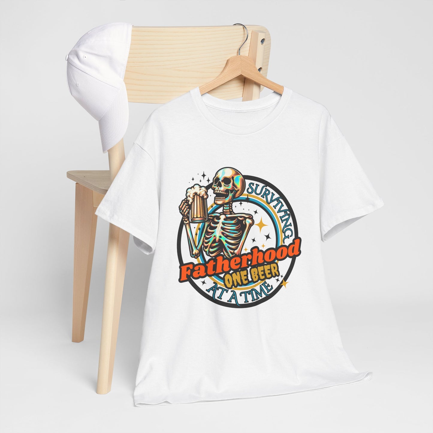 Fatherhood Beer Skeleton Tee