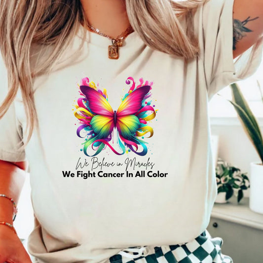We Fight Cancer In All Colors - Cancer Awareness Tee