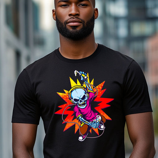 Skeleton Gamer Explosion Tee