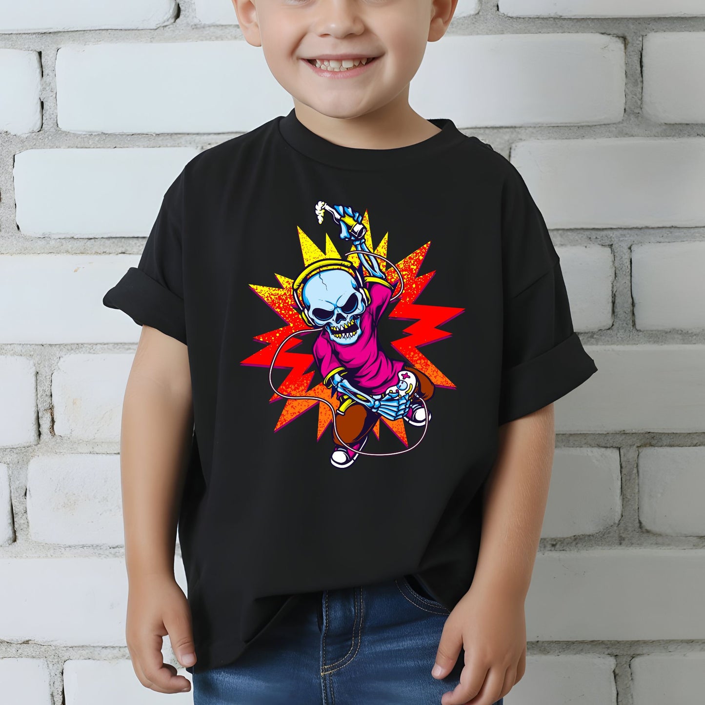 Skeleton Gamer Explosion Tee