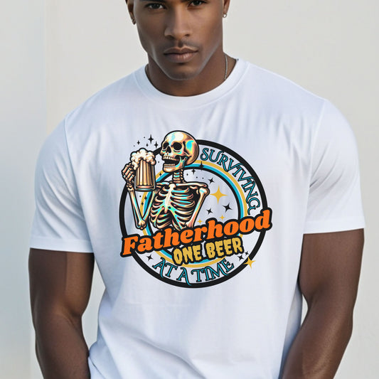 Fatherhood Beer Skeleton Tee