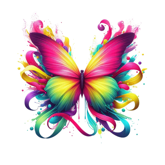Vibrant Rainbow Butterfly PNG