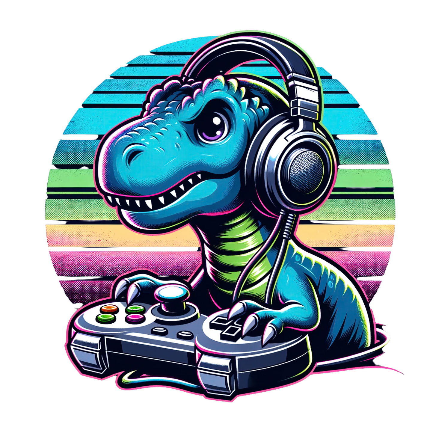 Gamer T-Rex Dinosaur PNG