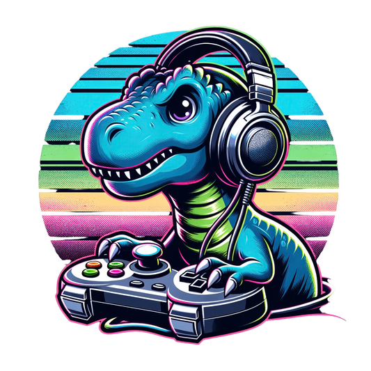 Gamer T-Rex Dinosaur PNG